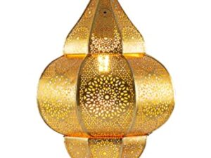 Plafonnier indien oriental Lunar Or 40cm E27 Douille | Plafonnier Lustre de Salon marocain oriental | Lanterne électrique indienne Vintage design décoration de maison orientale arabe