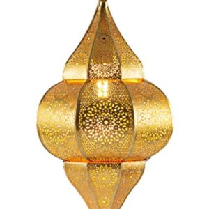 Plafonnier indien oriental Lunar Or 40cm E27 Douille | Plafonnier Lustre de Salon marocain oriental | Lanterne électrique indienne Vintage design décoration de maison orientale arabe