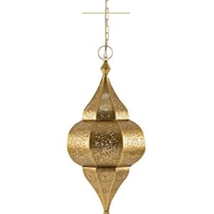 Plafonnier indien oriental Lunar Or 40cm E27 Douille | Plafonnier Lustre de Salon marocain oriental | Lanterne électrique indienne Vintage design décoration de maison orientale arabe