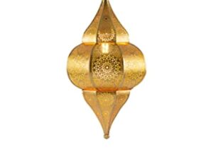 Plafonnier indien oriental Lunar Or 40cm E27 Douille | Plafonnier Lustre de Salon marocain oriental | Lanterne électrique indienne Vintage design décoration de maison orientale arabe