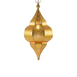Plafonnier indien oriental Lunar Or 40cm E27 Douille | Plafonnier Lustre de Salon marocain oriental | Lanterne électrique indienne Vintage design décoration de maison orientale arabe