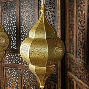 Plafonnier indien oriental Lunar Or 40cm E27 Douille | Plafonnier Lustre de Salon marocain oriental | Lanterne électrique indienne Vintage design décoration de maison orientale arabe