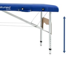 QUIRUMED Easy Table de Massage Pliante en Aluminium, Blanche, 180 x 60 cm, Simili Cuir, Portable, légère, Appui-tête Amovible, Trou pour Le Visage, Hauteur réglable, jusqu'à 120 kg.