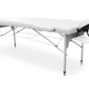 QUIRUMED Table de Massage Pliable en Aluminium Easy, Couleur Blanche, 186 x 66 cm, Table de Massage en Similicuir léger, Portable, réglage en Hauteur télescopique jusqu'à 140 kg