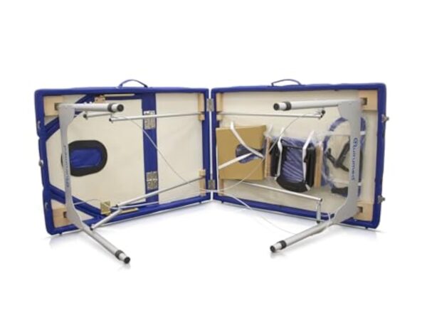 QUIRUMED Table de Massage Pliable en Aluminium Pro 186 x 66 cm avec Dossier Rabattable, Couleur Violet, Simili Cuir, Trou du Visage, tête Amovible, réglable en Hauteur, 2 Corps, jusqu'à 150 kg – Image 6