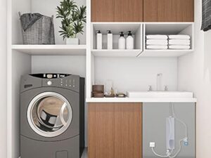 SOULONG Chauffe-Eau Instantanné Électrique 220V 3000W Mini Chauffe-Eau Réservoir en Acier Inoxydable avec Système de Chauffage Sûr Chauffe-Eau pour Salle de Bains Cuisine Robinet Évier(Blanc)