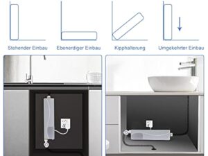 SOULONG Chauffe-Eau Instantanné Électrique 220V 3000W Mini Chauffe-Eau Réservoir en Acier Inoxydable avec Système de Chauffage Sûr Chauffe-Eau pour Salle de Bains Cuisine Robinet Évier(Blanc)