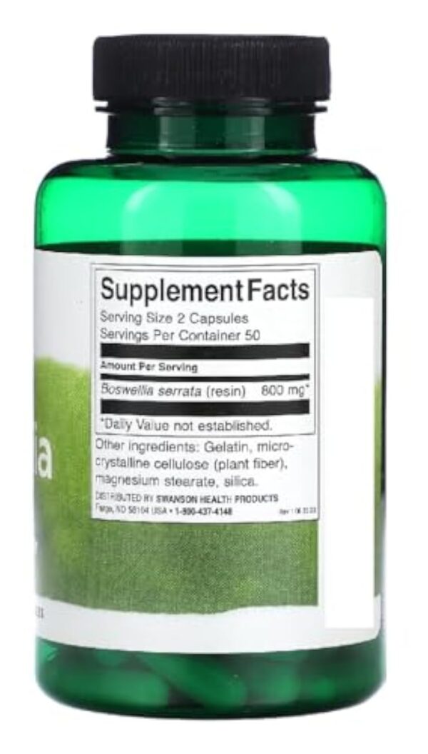 Swanson - Boswellia 400mg | Soutient l'intégrité et la flexibilité des articulations - 100 capsules – Image 3