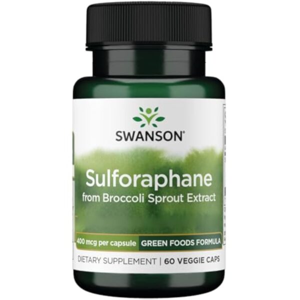Swanson, Broccoli Sprout Extract (Extrait de Pousses de Brocoli), avec Sulforaphane, 60 Capsules végétaliennes, Végétarien, Sans Soja, Sans Gluten, Sans OGM