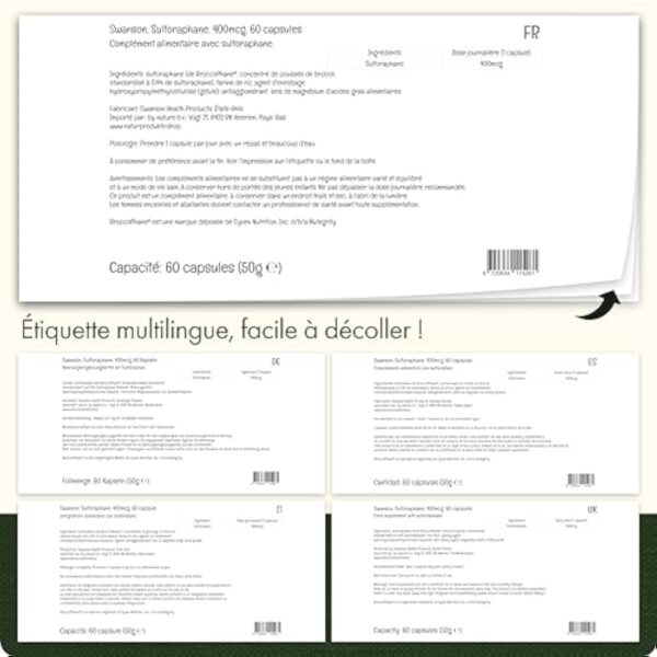 Swanson, Broccoli Sprout Extract (Extrait de Pousses de Brocoli), avec Sulforaphane, 60 Capsules végétaliennes, Végétarien, Sans Soja, Sans Gluten, Sans OGM – Image 8
