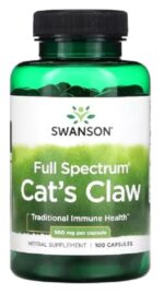 Swanson - Cat‘s Claw, 500mg - Griffe du Chat Immunité | Antioxydants puissants, soutien articulaire, santé digestive - 100 capsules