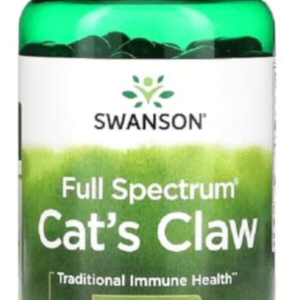 Swanson - Cat‘s Claw, 500mg - Griffe du Chat Immunité | Antioxydants puissants, soutien articulaire, santé digestive - 100 capsules
