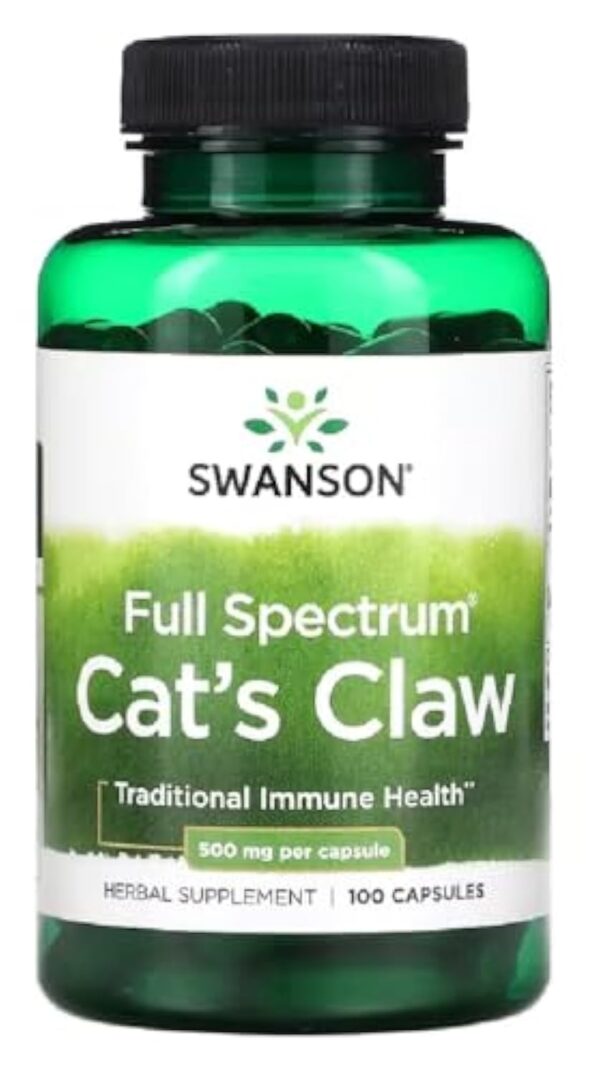 Swanson - Cat‘s Claw, 500mg - Griffe du Chat Immunité | Antioxydants puissants, soutien articulaire, santé digestive - 100 capsules – Image 2