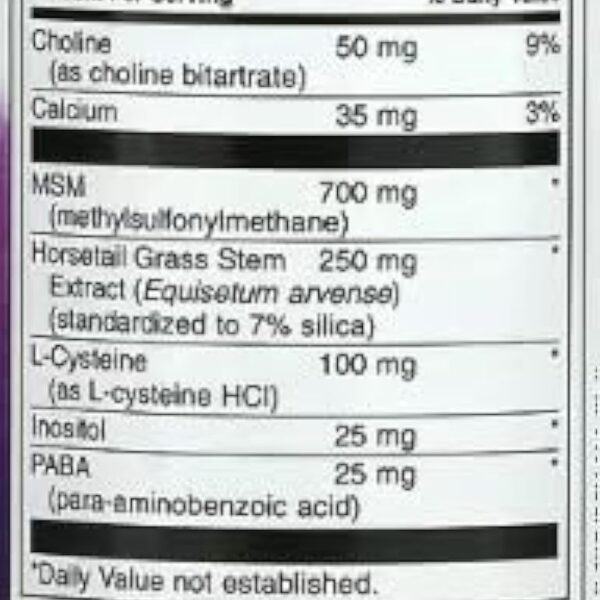 Swanson Cheveux, Peau & Ongles avec Choline & Calcium - 60 comprimés | Complément alimentaire pour la beauté naturelle & renforcement