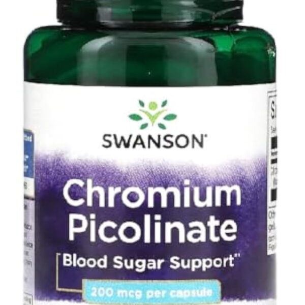Swanson - Chromium Picolinate 200mcg | Soutien au Métabolisme et Bien-être - 100 Gélules