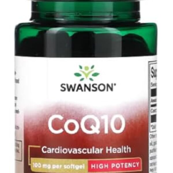 Swanson - CoQ10 - Coenzym Q10 | Soutien énergétique et cardiaque avec antioxydants - 100 mg, 50 capsules