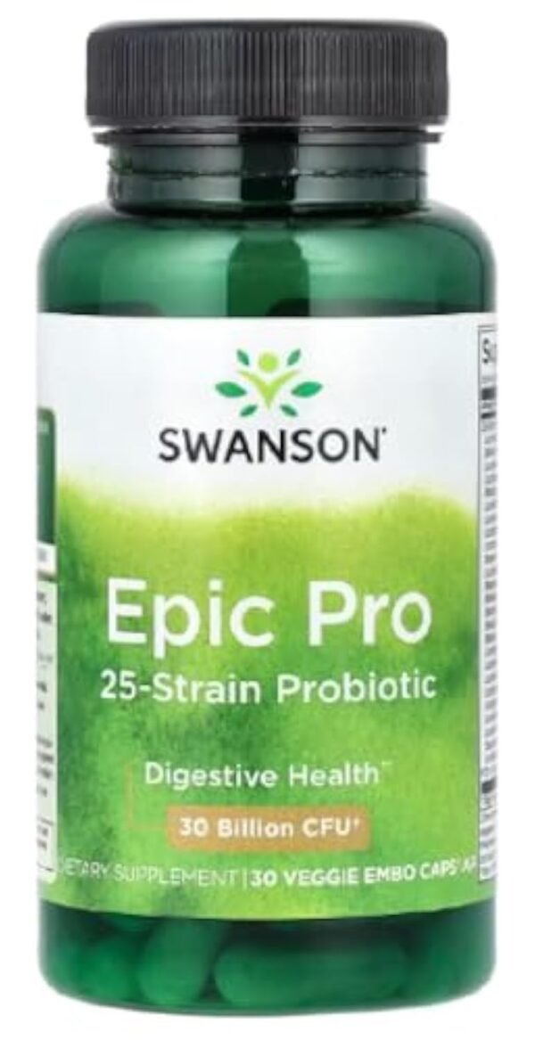 Swanson - Epic Pro 25-Strain Probiotic | Soutient une flore intestinale saine - 30 capsules végétales