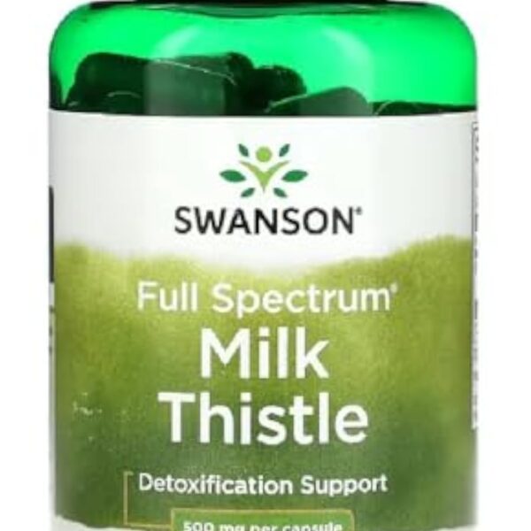 Swanson - Full Spectrum Milk Thistle 500mg - Chardon-Marie | Soutien Naturel pour la Fonction Hépatique et la Détoxification - 100 Capsules