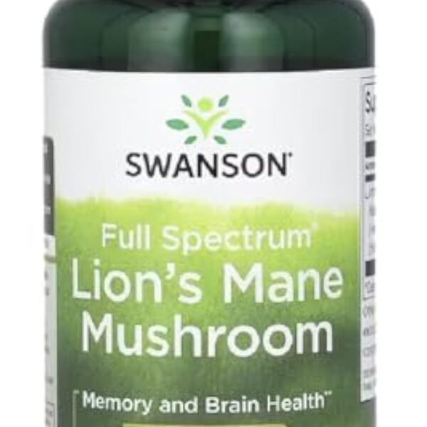 Swanson - Full Spectrum Lion's Mane Mushroom | Soutient la clarté mentale et la santé - 60 gélules
