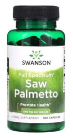 Swanson - Full Spectrum Saw Palmetto, 540mg - Extrait de Sägepalme | Soutien pour la santé de la prostate | Formule complète sans traitement inutile - 100 capsules