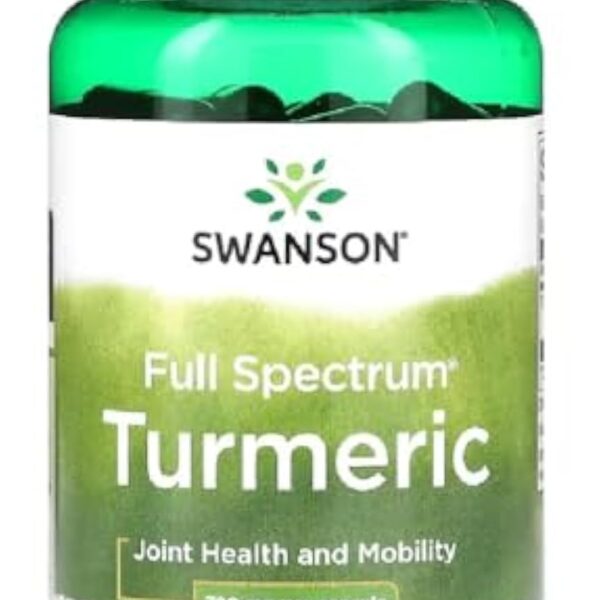 Swanson - Full Spectrum Turmeric - Curcuma Capsules | Soutient la santé des articulations et de la peau, Effet Antioxydant - 720mg - 100 Gélules