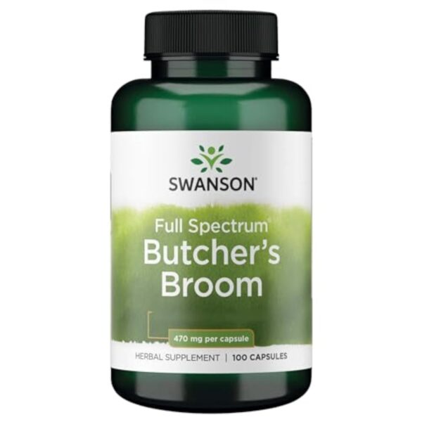 Swanson, Full Spectrum Butcher's Broom (Datura), 470mg, 100 Capsules, Sans Soja, Sans Gluten, Sans OGM