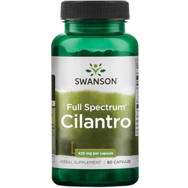 Swanson, Full Spectrum Cilantro (Coriandre), 425mg, de Coriandrum Sativum, Hautement Dosé, 60 Capsules, Sans Soja, Sans Gluten, Sans OGM
