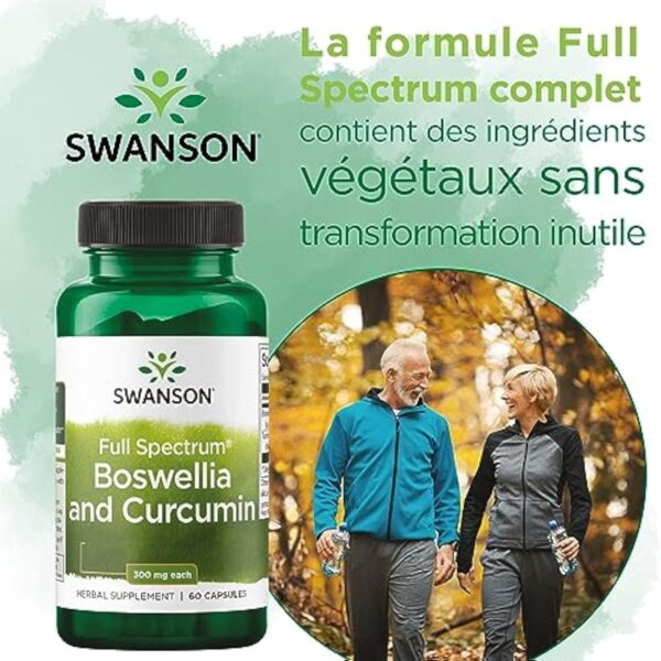 Swanson, Full Spectrum Boswellia and Curcumin, Encens et Curcuma, 60 Capsules, Hautement Dosé, Sans Soja, Sans Gluten, Sans OGM – Image 4