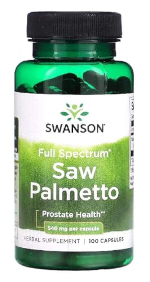 Swanson - Full Spectrum Saw Palmetto, 540mg - Extrait de Sägepalme | Soutien pour la santé de la prostate | Formule complète sans traitement inutile - 100 capsules – Image 2
