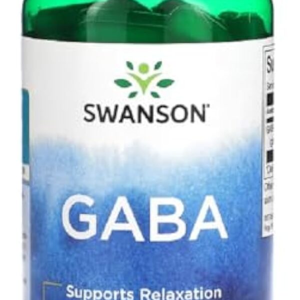 Swanson - GABA | Apaisant pour la réduction du stress, acide gamma-aminobutyrique - 100 gélules