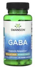 Swanson - GABA | Soutien naturel à la détente et à la relaxation - 60 gélules