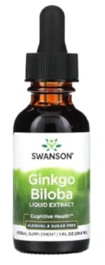 Swanson - Ginkgo Biloba - Extrait liquide de Ginkgo Biloba | Soutien naturel pour la clarté mentale et une circulation sanguine saine - 29,6 ml