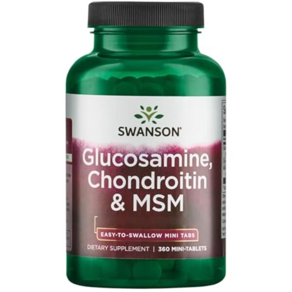 Swanson, Glucosamine, Chondroïtine & MSM, 120 Comprimés, Hautement Dosés, Testés en Laboratoire, Sans Soja, Sans Gluten, Sans OGM