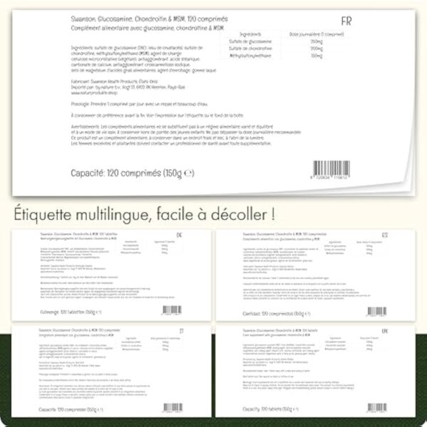 Swanson, Glucosamine, Chondroïtine & MSM, 120 Comprimés, Hautement Dosés, Testés en Laboratoire, Sans Soja, Sans Gluten, Sans OGM – Image 5