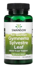Swanson - Gymnema Sylvestre Leaf, 400mg | Aide à l'équilibre du taux de sucre et au métabolisme - 100 Capsules