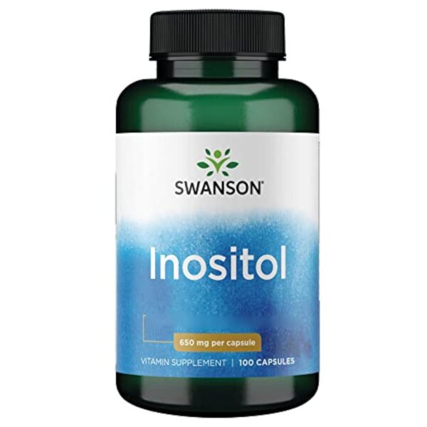 Swanson, Inositol, 650mg, 100 Capsules, Hautement Dosé, Sans Soja, Sans Gluten, Sans OGM