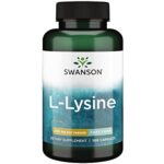Swanson, L-Lysine, 500mg, 100 Capsules, Haute Dosé, Sans Soja, Sans Gluten, Sans OGM