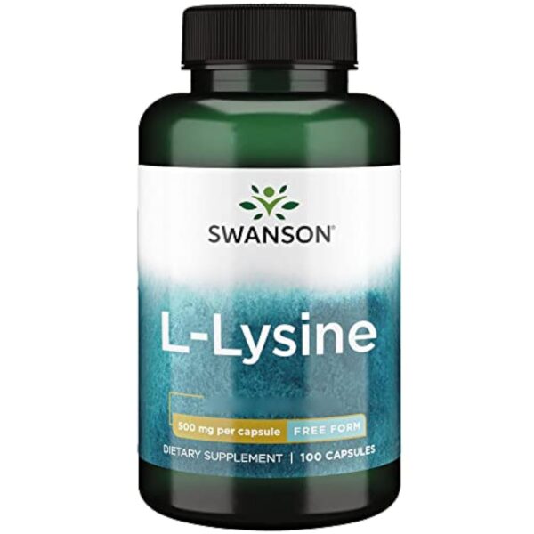 Swanson, L-Lysine, 500mg, 100 Capsules, Haute Dosé, Sans Soja, Sans Gluten, Sans OGM