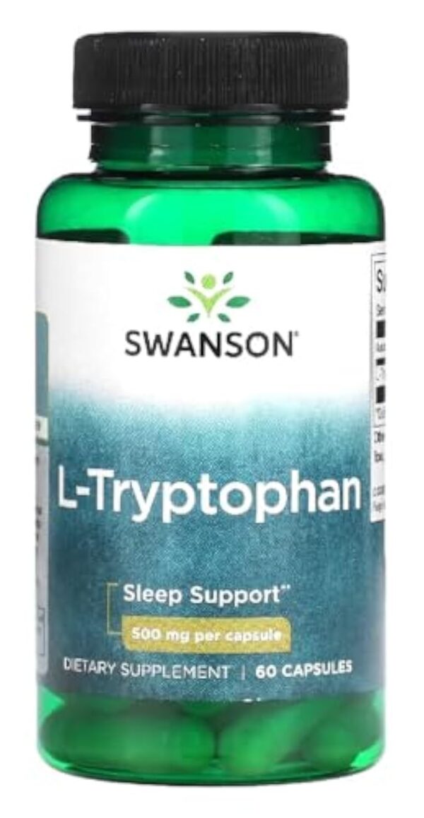 Swanson - L-Tryptophan 500 mg | Soutient le sommeil et l'humeur - 60 Capsules