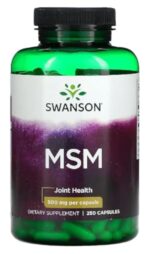 Swanson - MSM Methyl sulfonyl methane | Complément naturel de soufre pour la santé des articulations et des muscles - 250 capsules