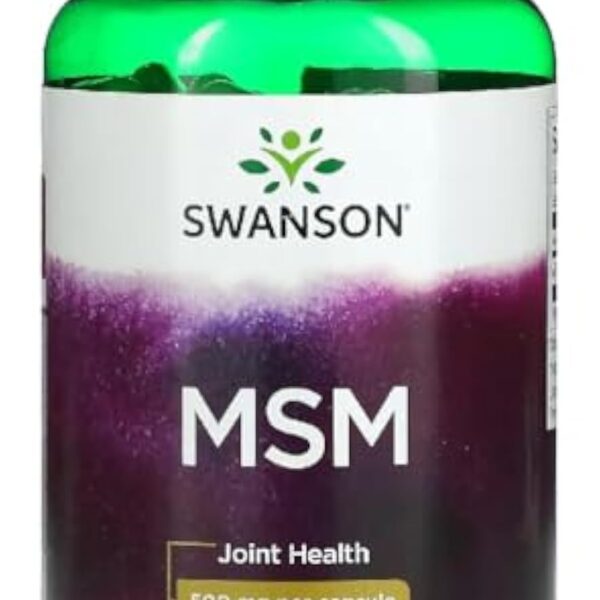 Swanson - MSM Methyl sulfonyl methane | Complément naturel de soufre pour la santé des articulations et des muscles - 250 capsules
