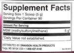 Swanson MSM (Methylsulfonylmethane) en poudre - 454g | Complément alimentaire pour articulations et bien-être