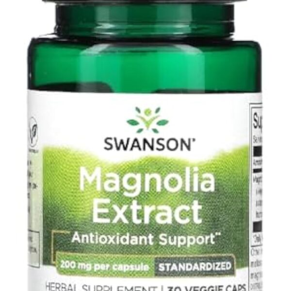 Swanson - Magnolia Bark, 400mg - Extrait de Magnolia en Capsules | Soutient la stabilité de l'humeur et la réduction du stress - 30 Capsules