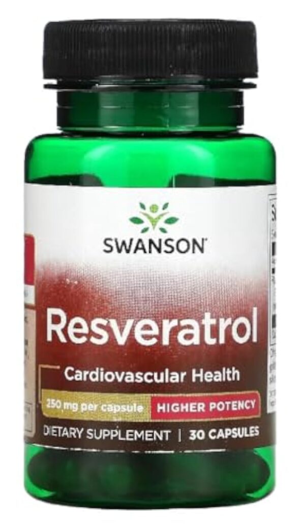 Swanson - Resveratrol 250mg Capsules | Soutien Antioxydant Naturel - 30 Capsules – Image 2