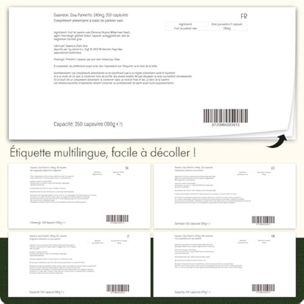 Swanson, Saw Palmetto (Palmier de Scie), 540mg, 250 Capsules, Hautement Dosé, Testé en Laboratoire, Sans Soja, Sans Gluten, Sans OGM – Image 5