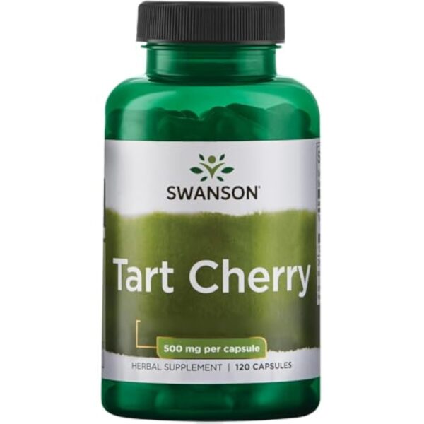 Swanson, Tart Cherry (Griotte de Montmorency), 500mg, 120 Capsules, Hautement Dosé, Sans Soja, Sans Gluten, Sans OGM