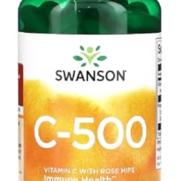 Swanson - Vitamine C Rose Hips | Support Antioxydant & Boost du Système Immunitaire - 500mg - 100 Gélules