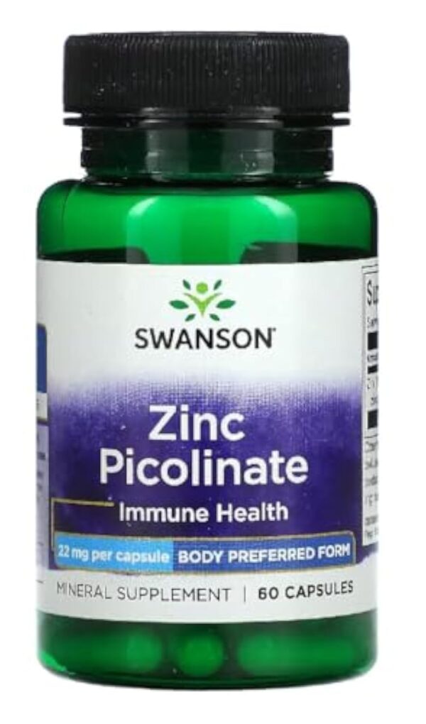 Swanson - Zinc Picolinate 22mg pour le Système Immunitaire et la Protection Antioxydante | Formule Hautement Absorbable pour le Bien-être Quotidien - 60 Gélules – Image 2