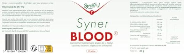 SynerBLOOD | Complément Circulatoire Naturel | NAC, Vigne Rouge, Petit Houx, Marron d’Inde, Nattokinase, Bromélaïne | 60 Gélules | 1 Mois | SynerJ Health – Image 5