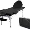 Table de Massage Pliante QUIRUMED Elite Aluminium, 186 x 66 cm, Couleur Noir, Table de Massage, Similicuir, Revêtement Haute densité, Léger, Réglable en Hauteur, Réglable en Hauteur